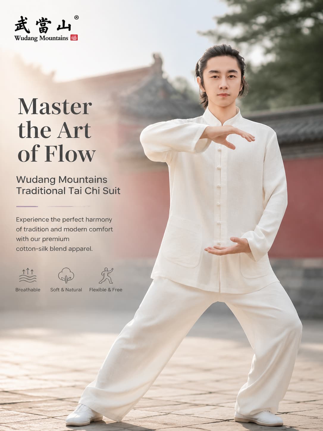 Wudang Mountain long sleeve thick Taiji clothing cotton and linen suit
