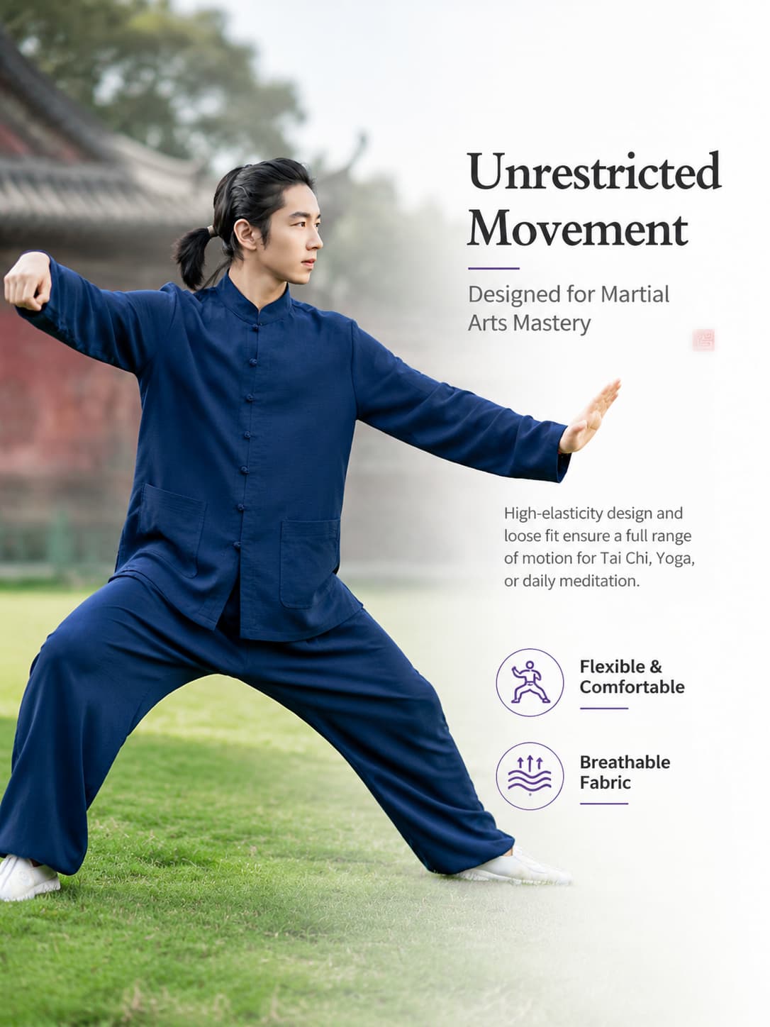 Wudang Mountain long sleeve thick Taiji clothing cotton and linen suit