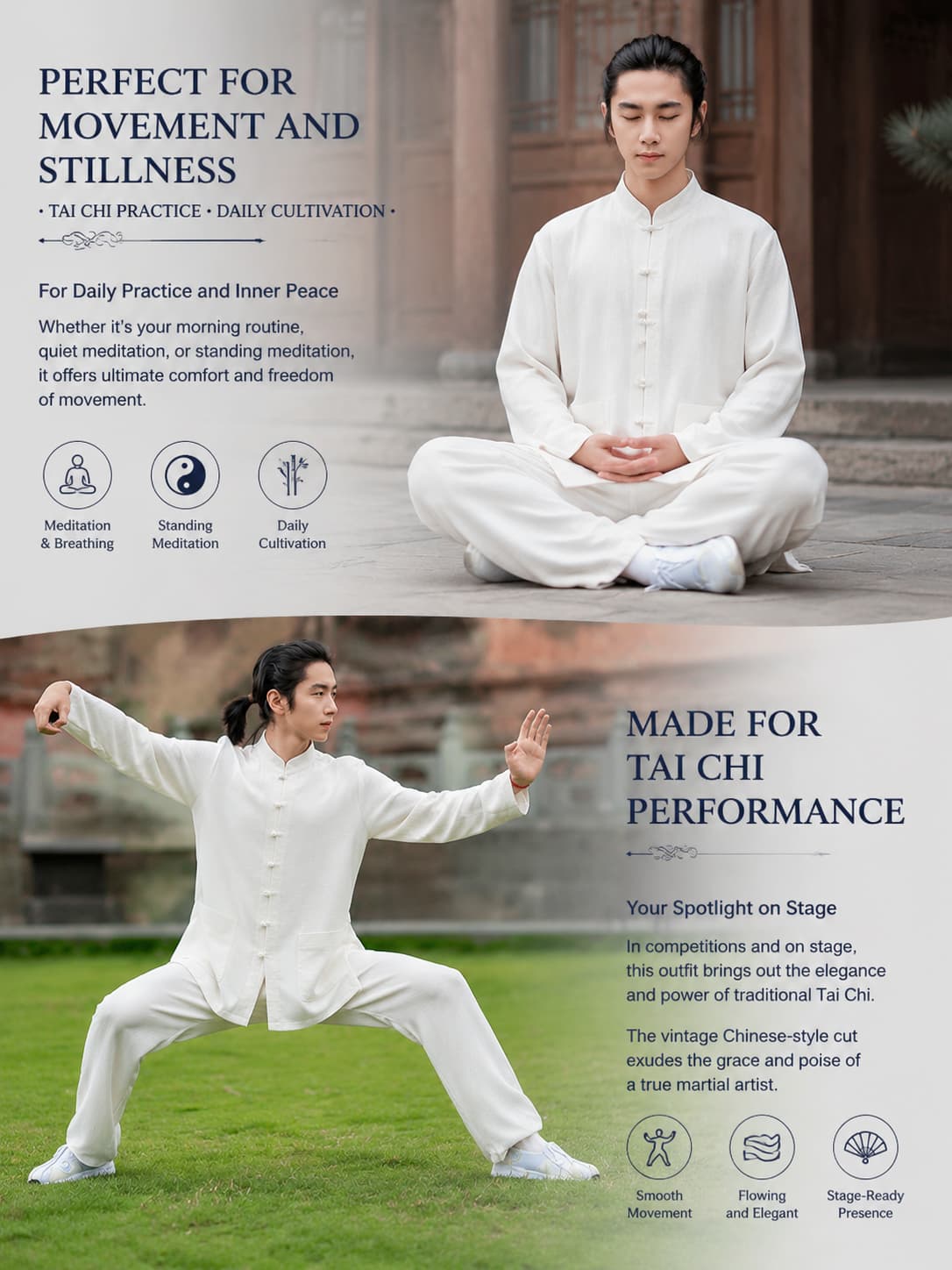 Wudang Mountain long sleeve thick Taiji clothing cotton and linen suit