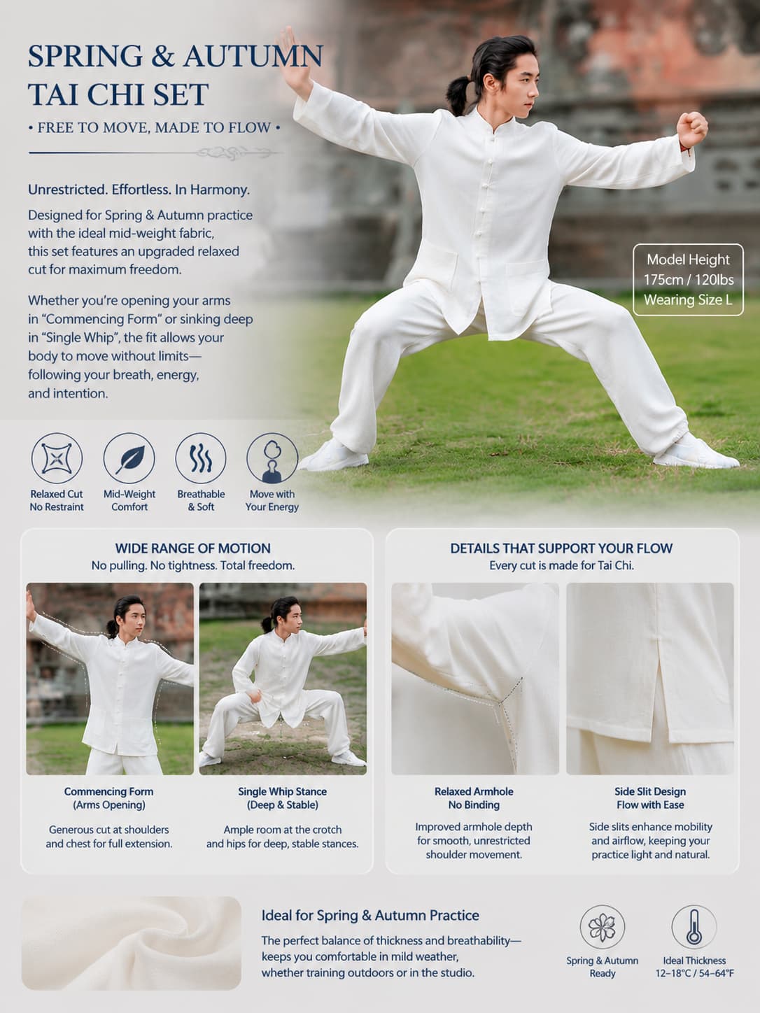 Wudang Mountain long sleeve thick Taiji clothing cotton and linen suit