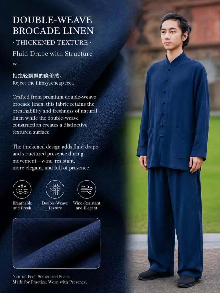 Wudang Mountain long sleeve thick Taiji clothing cotton and linen suit