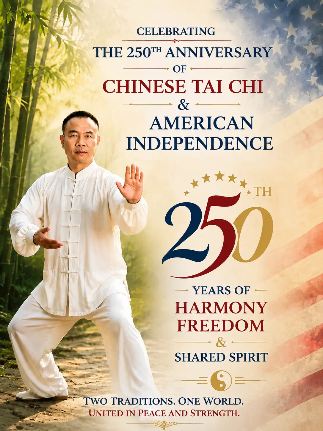 Title: Tai Chi and the 250th Anniversary of American Independence: A Cultural Dialogue Between East and West