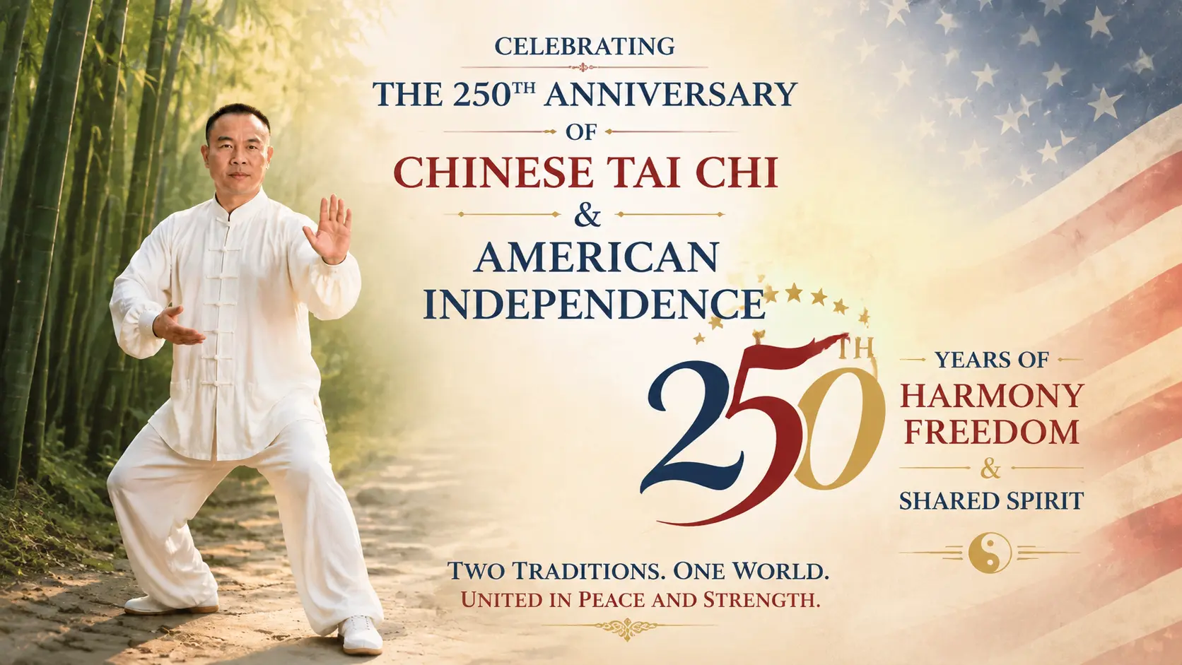 Title: Tai Chi and the 250th Anniversary of American Independence: A Cultural Dialogue Between East and West