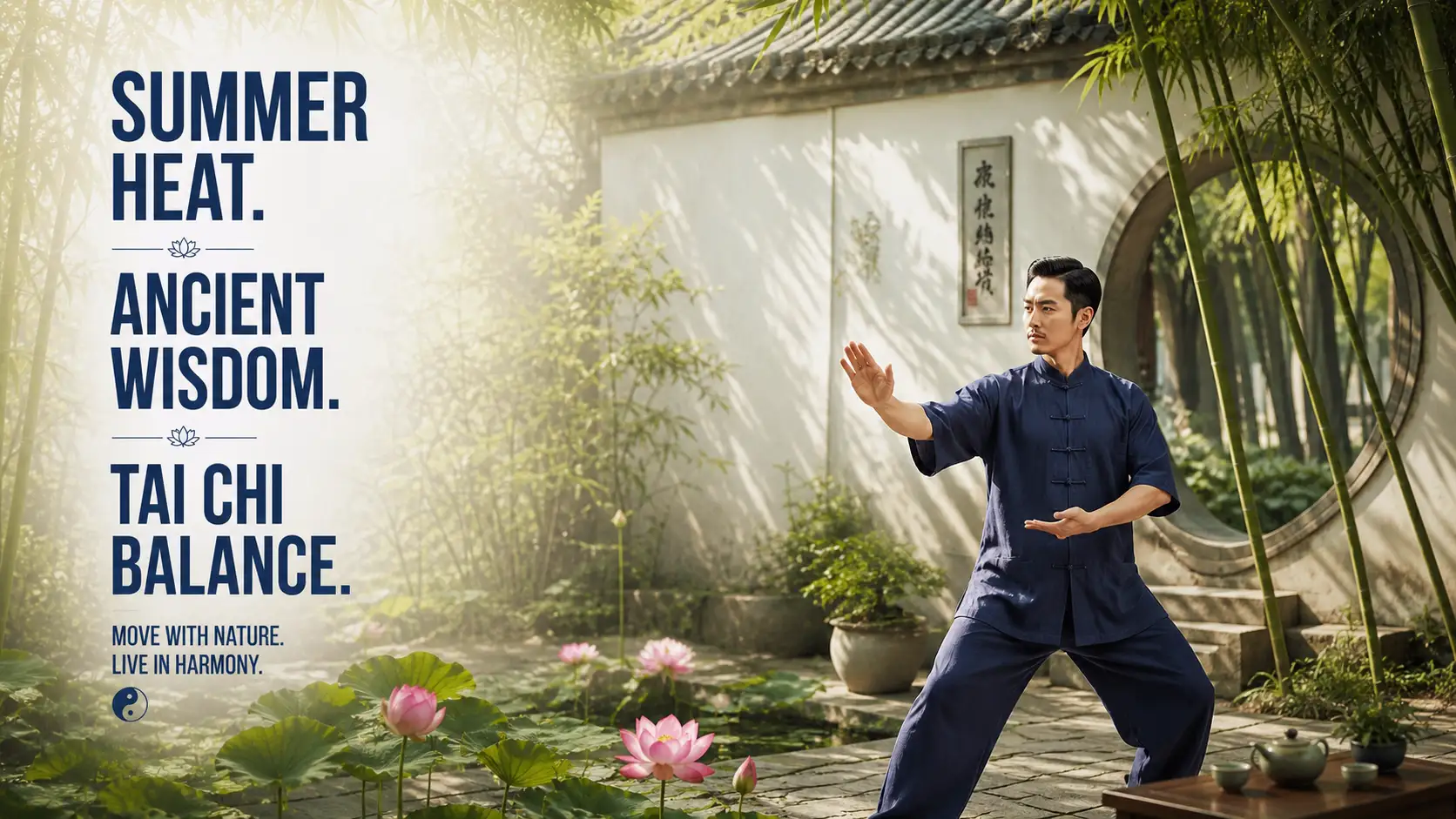 Summer Heat. Ancient Wisdom. Tai Chi Balance