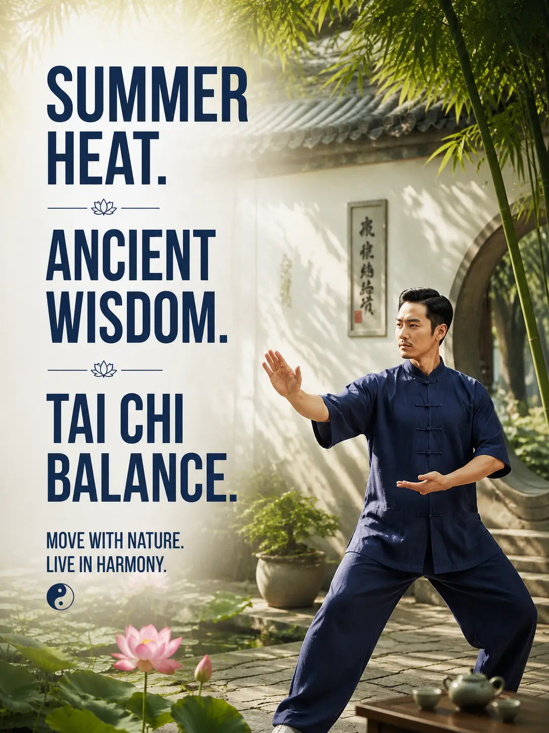 Summer Heat. Ancient Wisdom. Tai Chi Balance